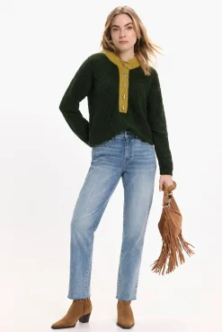 Mujer Vila Jerséis>Jersey de lana con botones en el cuello