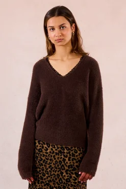 Mujer Molly Bracken Jerséis>Jersey de manga larga con encaje en el escote