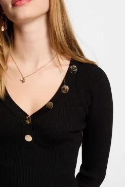 Mujer Morgan Jerséis>Jersey de manga larga punto fino botones