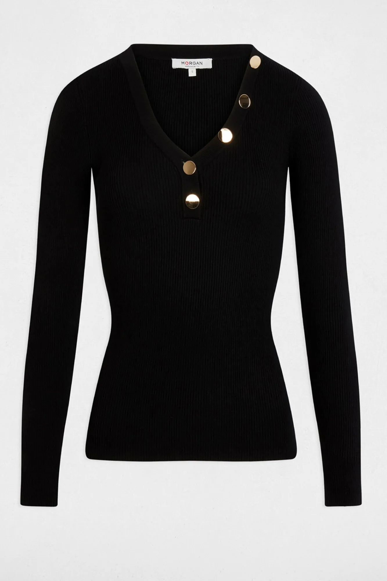 Mujer Morgan Jerséis>Jersey de manga larga punto fino botones
