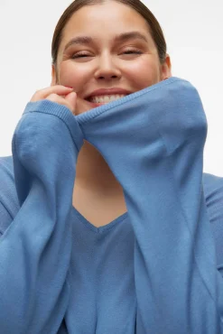 Mujer Vero Moda Curve Jerséis>Jersey de manga larga y cuello pico Curve