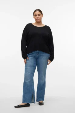 Mujer Vero Moda Curve Jerséis>Jersey de manga larga y cuello pico Curve