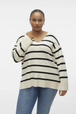 Mujer Vero Moda Curve Jerséis>Jersey de manga larga y cuello pico Curve