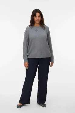 Mujer Vero Moda Curve Jerséis>Jersey de punto cuello redondo Curve