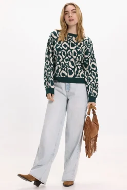 Mujer Vila Jerséis>Jersey de punto estampado de viscosa