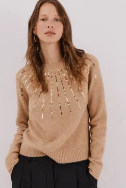 Mujer Cortefiel Jerséis>Jersey delantero lentejuelas.