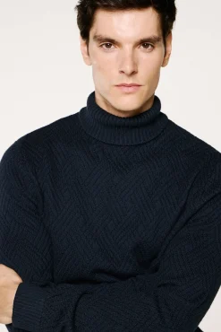 Hombre Selected Jerséis>Jersey estructura cuello alto 100% algodón orgánico