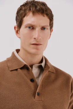 Hombre Cortefiel Jerséis>Jersey estructura lana cuello polo botones