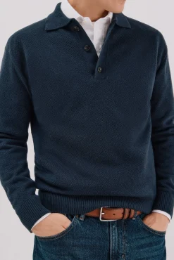 Hombre Cortefiel Jerséis>Jersey estructura lana cuello polo botones