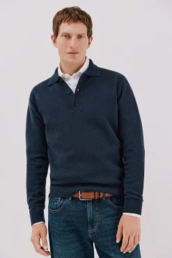 Hombre Cortefiel Jerséis>Jersey estructura lana cuello polo botones