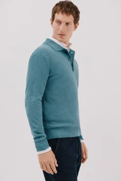 Hombre Cortefiel Jerséis>Jersey estructura lana cuello polo botones