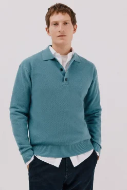 Hombre Cortefiel Jerséis>Jersey estructura lana cuello polo botones