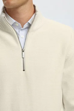 Hombre Selected Jerséis>Jersey estructura media cremallera 100% algodón orgánico.