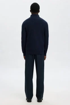 Hombre Selected Jerséis>Jersey estructura media cremallera 100% algodón orgánico.