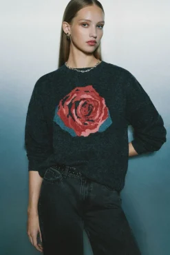 Mujer Springfield Jerséis>Jersey intarsia rosa