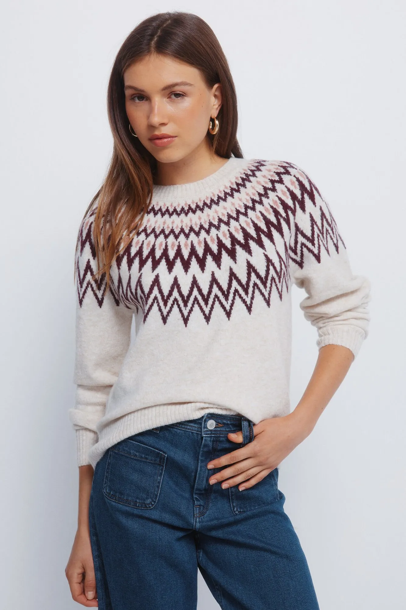 Mujer Springfield Chaquetas>Jersey jacquard cenefas