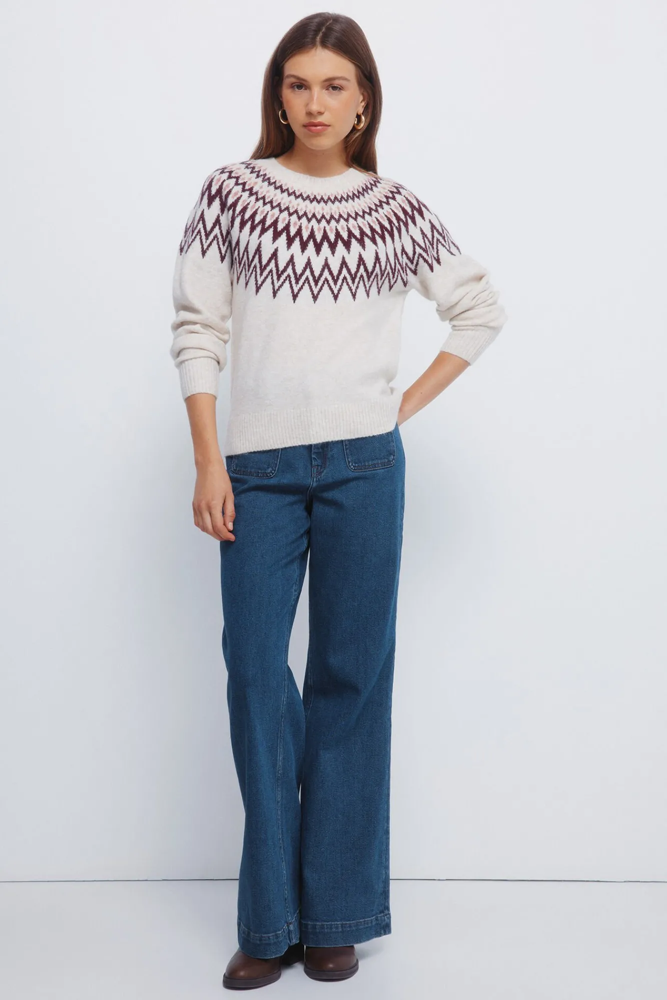 Mujer Springfield Chaquetas>Jersey jacquard cenefas