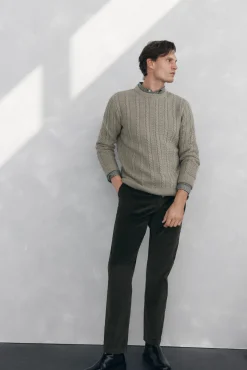 Hombre Pedro del Hierro Jerséis>Jersey lana cables cuello redondo