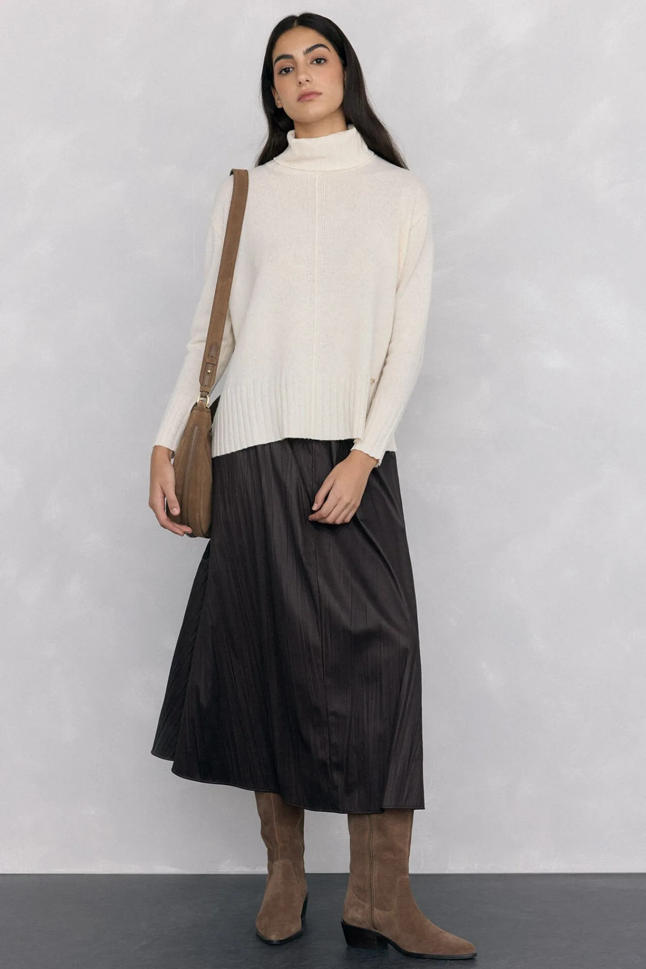 Mujer Pedro del Hierro Jerséis>Jersey lana cuello cisne costura central