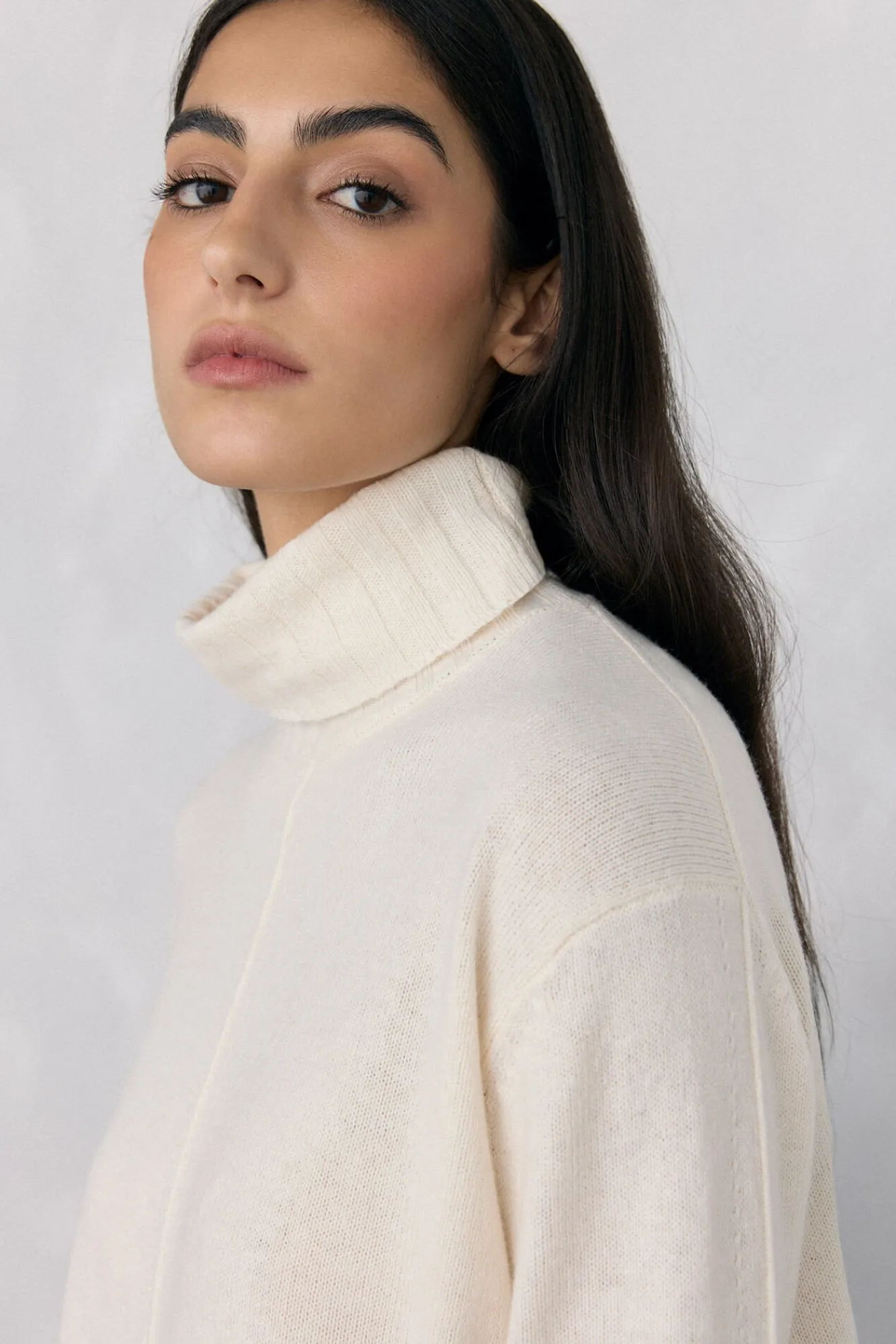 Mujer Pedro del Hierro Jerséis>Jersey lana cuello cisne costura central