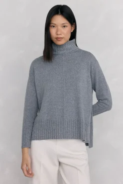 Mujer Pedro del Hierro Jerséis>Jersey lana cuello cisne costura central