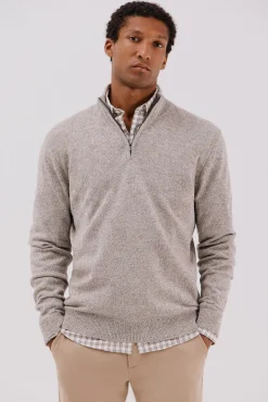 Hombre Cortefiel Jerséis>Jersey lana torzal cuello cremallera