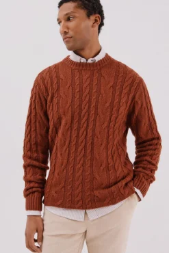 Hombre Cortefiel Jerséis>Jersey lana trenzado cuello caja