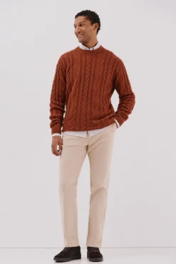 Hombre Cortefiel Jerséis>Jersey lana trenzado cuello caja