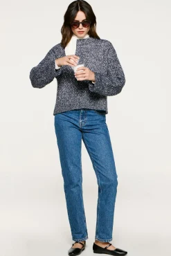 Mujer Selected Jerséis>Jersey lana y algodón orgánico cuello caja