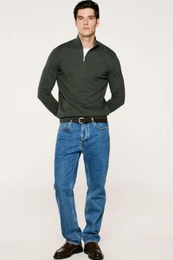 Hombre Selected Jerséis>Jersey media cremallera 100% algodón.