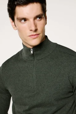 Hombre Selected Jerséis>Jersey media cremallera 100% algodón.