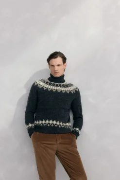 Hombre Pedro del Hierro Jerséis>Jersey navidad con lana y alpaca cuello alto