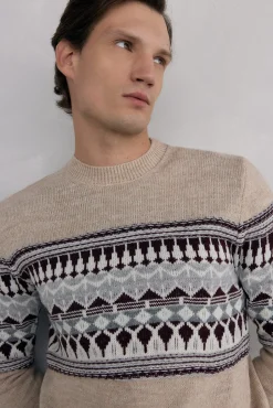 Hombre Pedro del Hierro Jerséis>Jersey navidad con lana y alpaca cuello caja