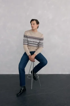 Hombre Pedro del Hierro Jerséis>Jersey navidad con lana y alpaca cuello caja