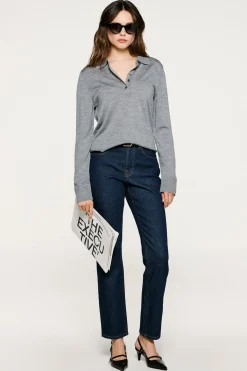 Mujer Selected Jerséis>Jersey polo 100% lana merino.