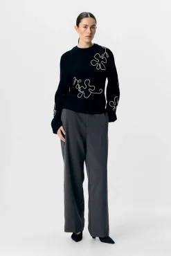 Mujer Object Jerséis>Jersey punto bordado flor