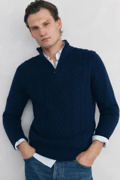 Hombre Pedro del Hierro Jerséis>Jersey punto estructura lana cremallera