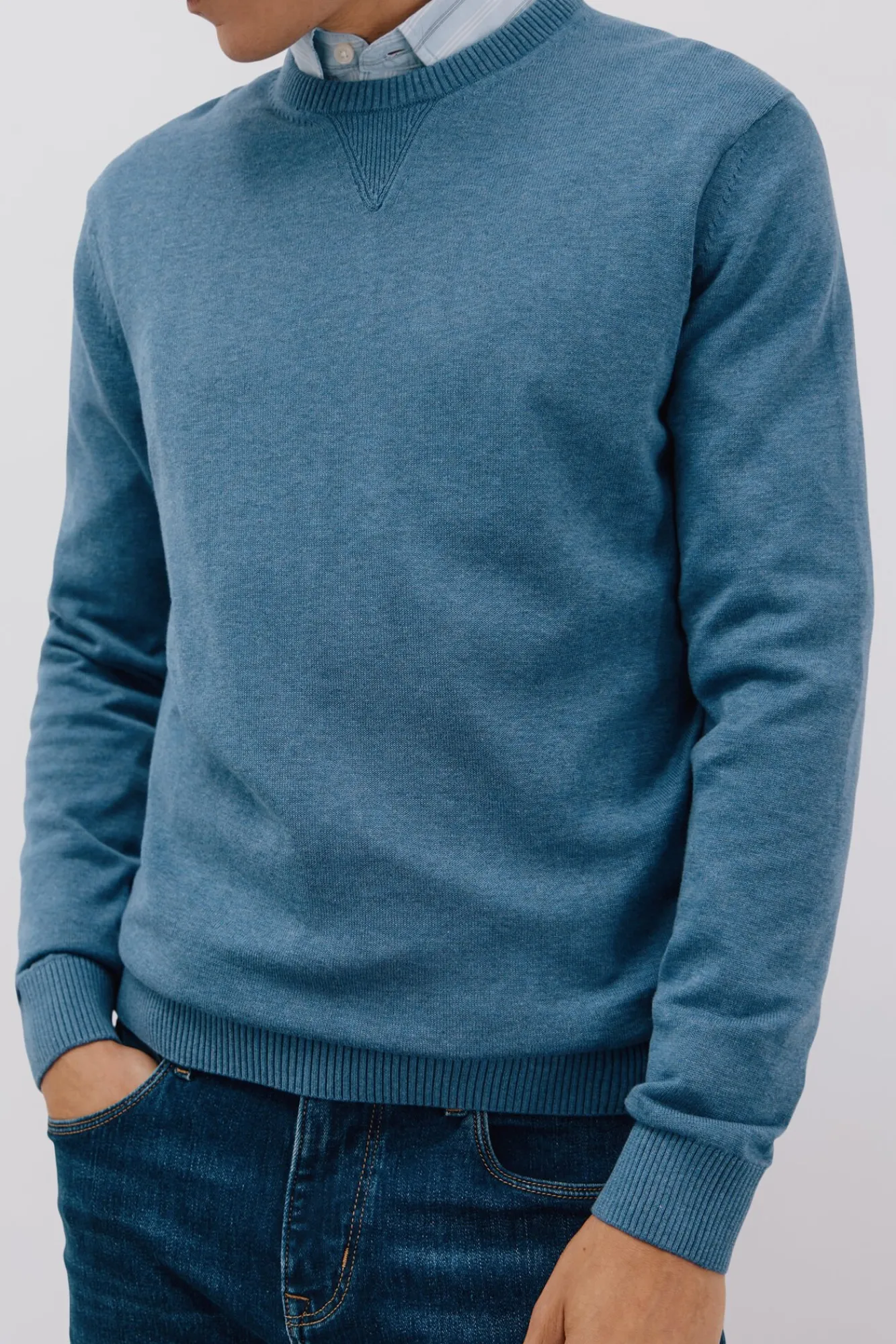 Hombre Cortefiel Jerséis>Jersey punto fino algodón cuello redondo