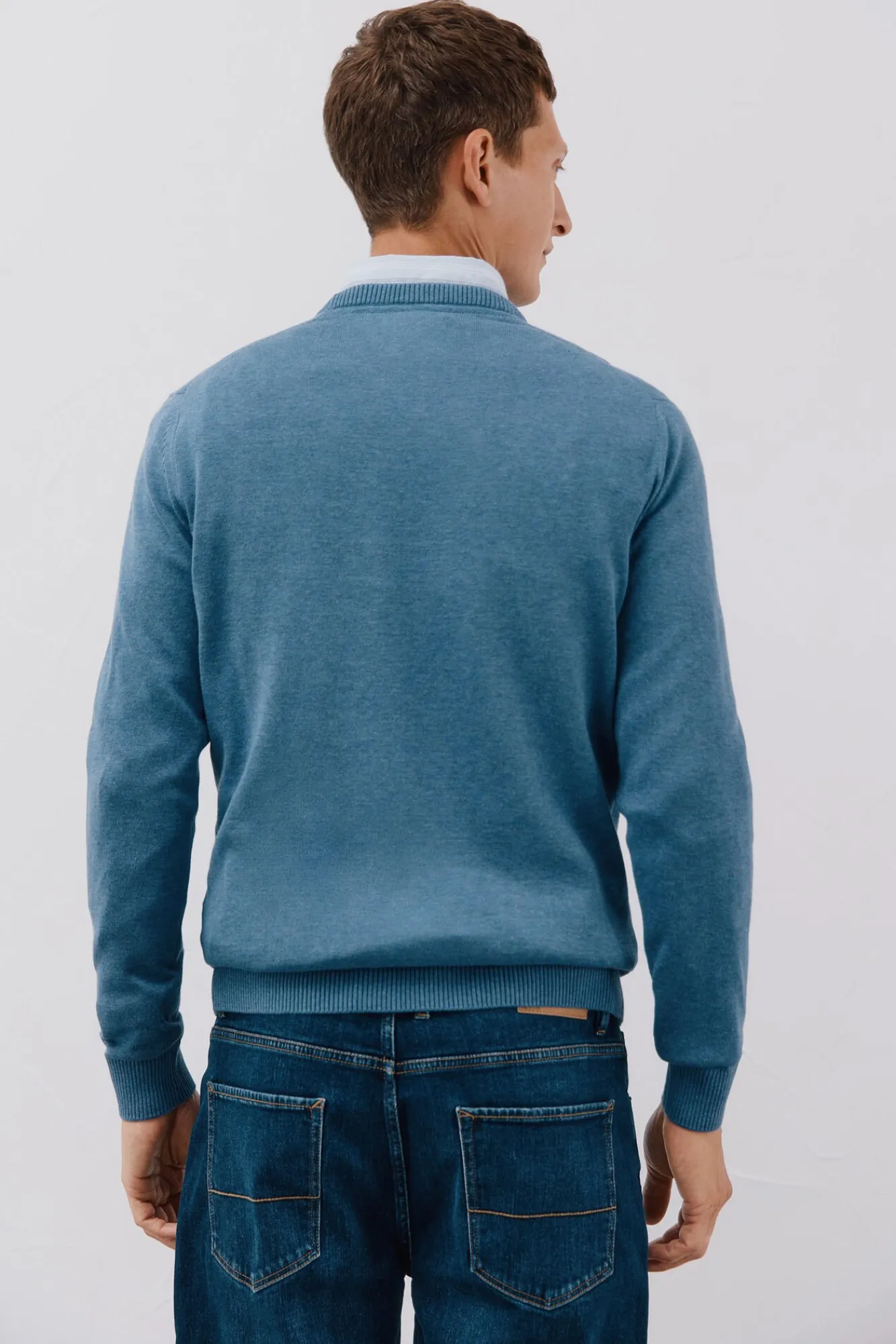 Hombre Cortefiel Jerséis>Jersey punto fino algodón cuello redondo