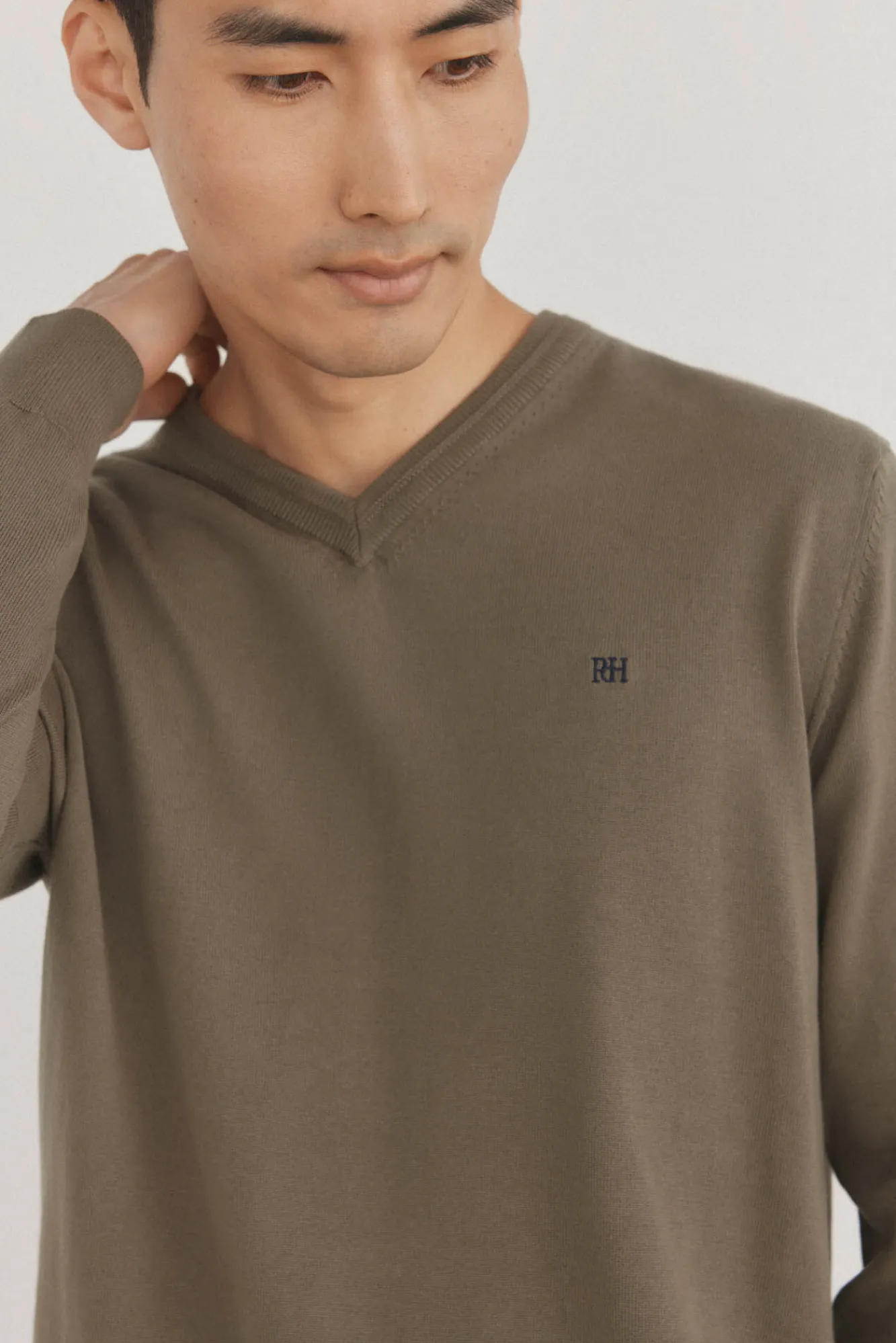 Hombre Pedro del Hierro Jerséis>Jersey punto fino algodón premium cuello pico