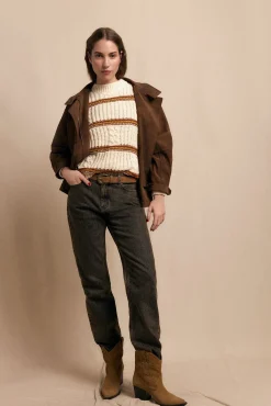 Mujer Slowlove Jerséis>Jersey punto perlado rayas