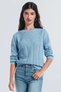 Mujer Springfield Jerséis>Jersey punto pointelle