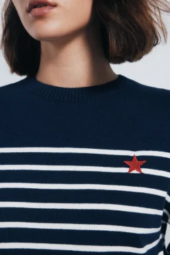 Mujer Springfield Jerséis>Jersey rayas combinado detalle bordado