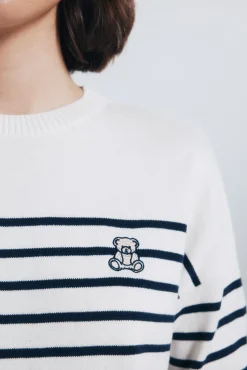 Mujer Springfield Jerséis>Jersey rayas combinado detalle bordado