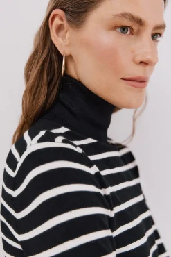 Mujer Cortefiel Jerséis>Jersey rayas cuello vuelto