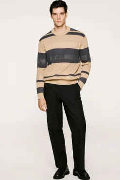 Hombre Selected Jerséis>Jersey rib rayas 100% algodón orgánico.