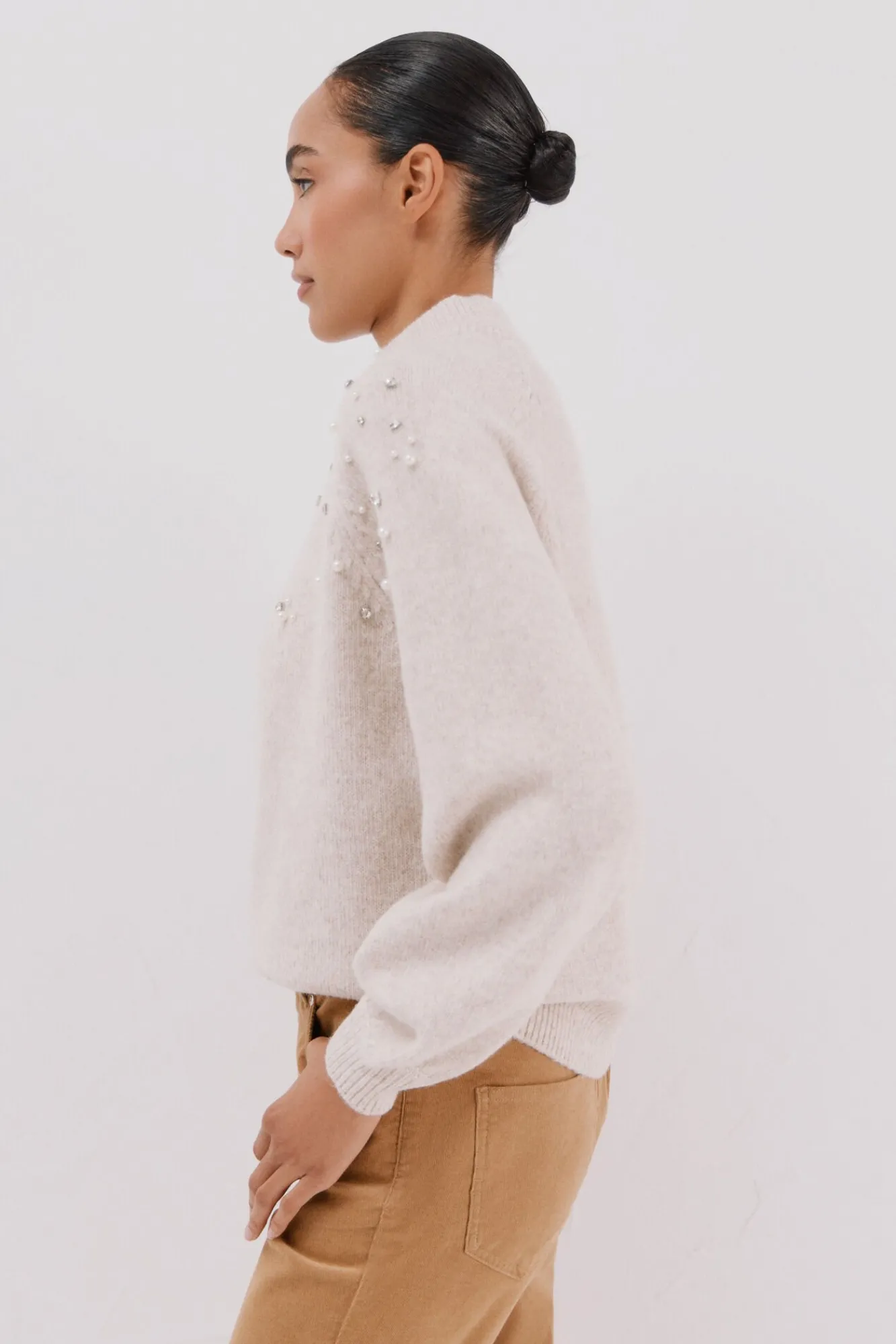 Mujer Cortefiel Jerséis>Jersey strass y perlas