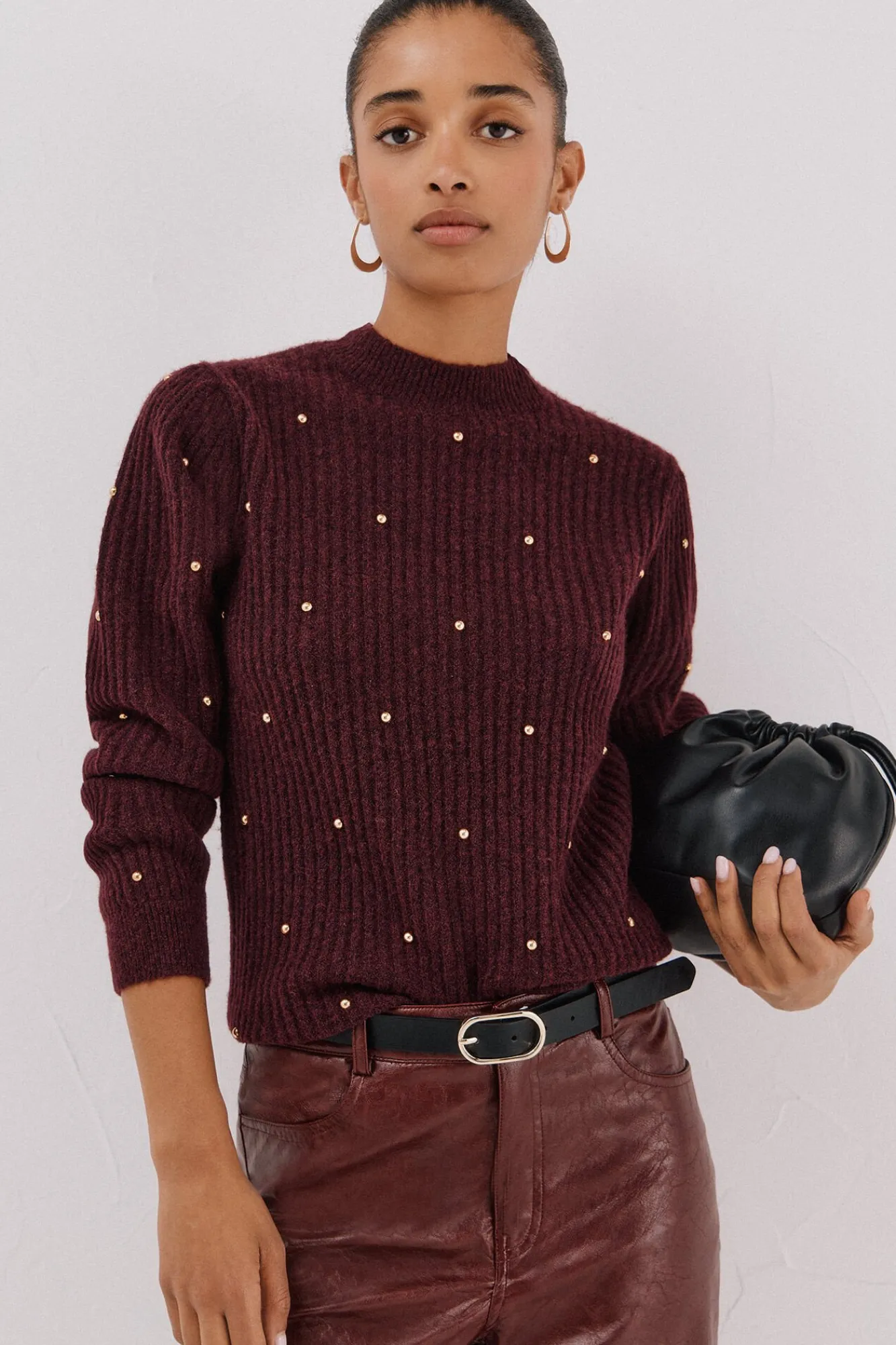 Mujer Cortefiel Jerséis>Jersey tachas doradas