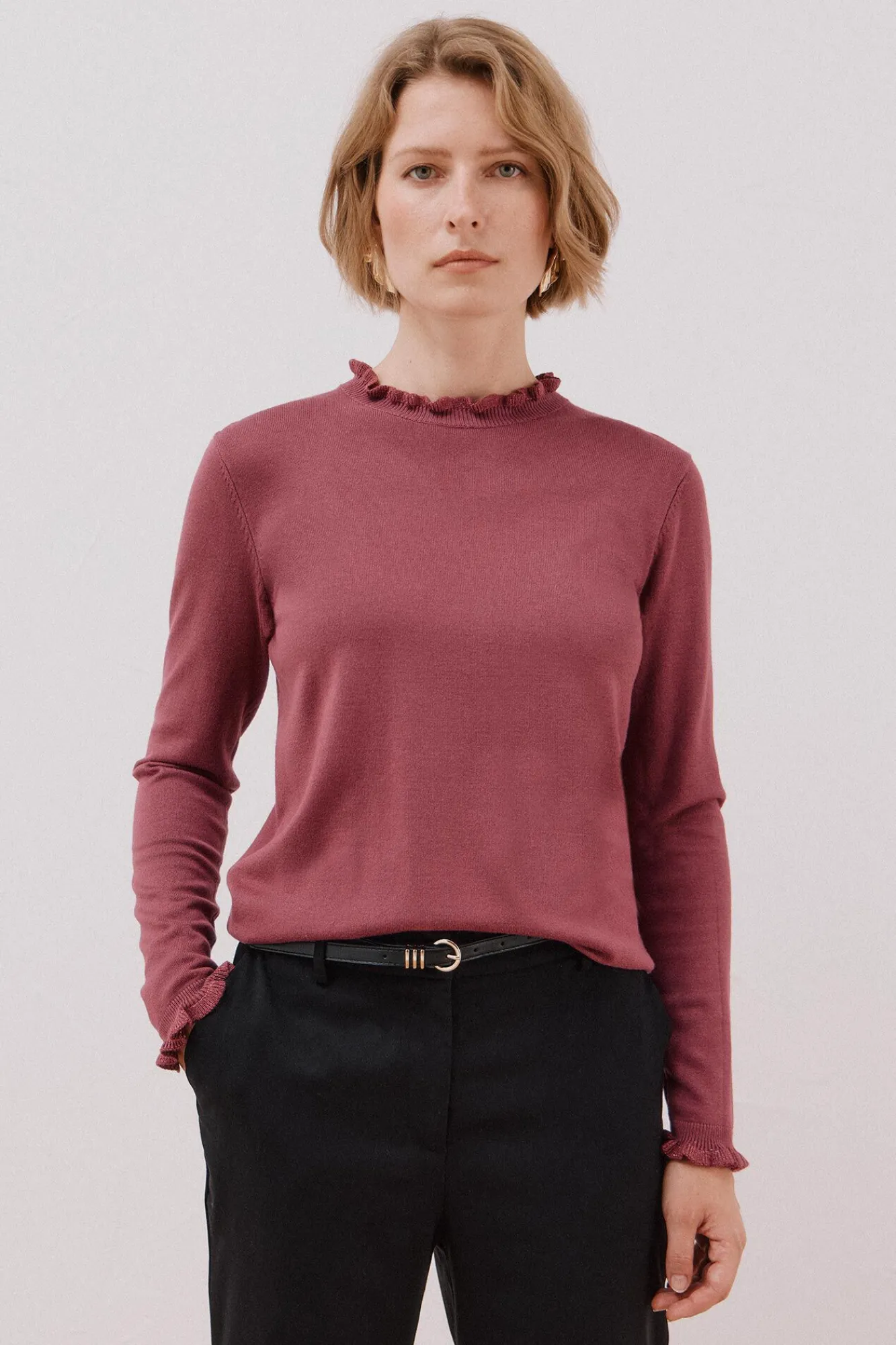 Mujer Cortefiel Jerséis>Jersey volante cuello