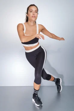 Mujer Dash and Stars Deporte>Leggings 4D STRETCH pirata y blanco